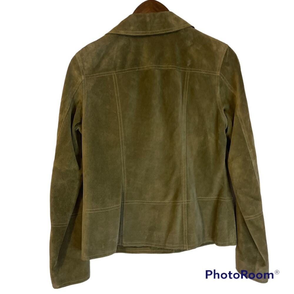 Vintage Green Suede Snap Front Jacket Women’s Size Small - Picture 2 of 8
